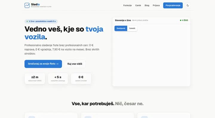 Posnetek spletne strani sledio.si